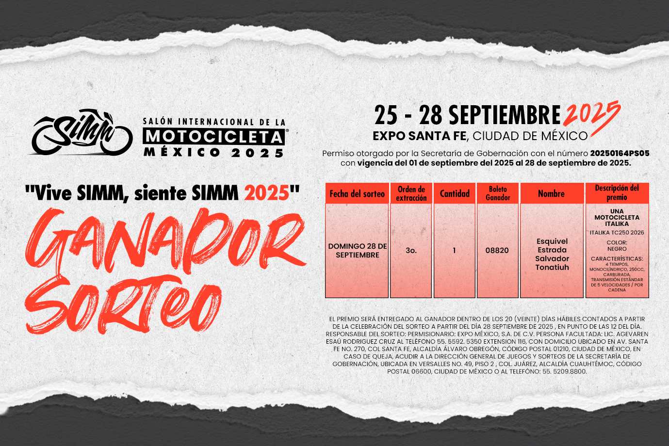 Sorteo SIMM